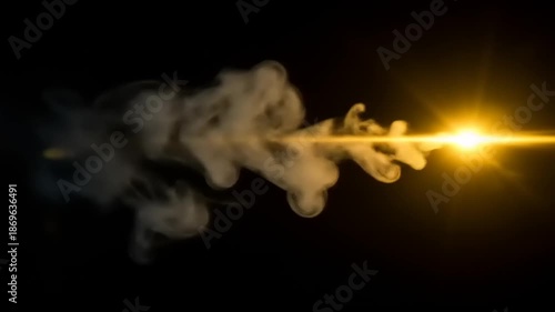 Abstract Smoke and Light Explosion on Black Background.