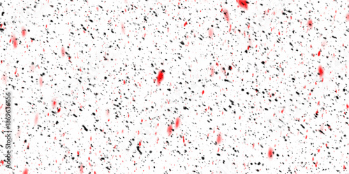 Celebration background template Valentine's Day, with confetti and red ribbons. stains on a white background creating a morbid paint splash pattern. Blood splatters isolated on white.