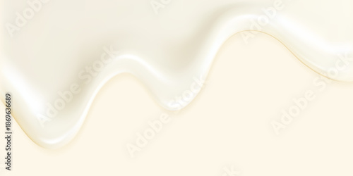 Liquid white vector dripping ice cream texture.