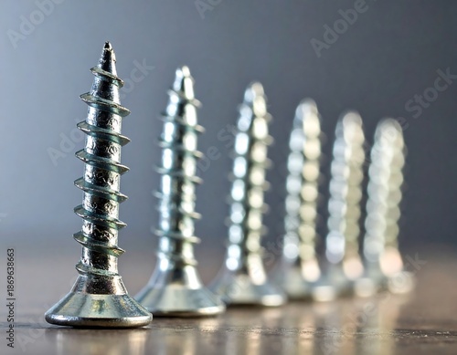 Wallpaper Mural Line of Screws - A Study in Focus and Depth. Torontodigital.ca