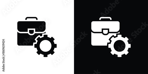 Briefcase Icon Set Black And White