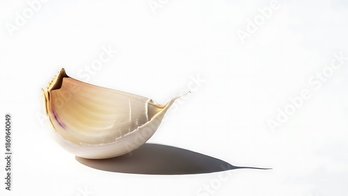 Garlic clove on white background