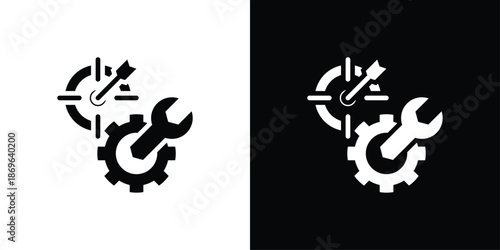 Settings Icon Set Black And White