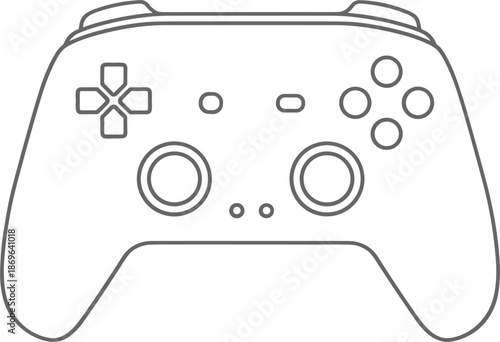 Modern video game controller line icon for gaming console electronic entertainment digital play sports competition and joystick symbols,