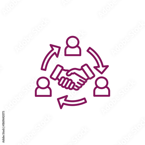 Collaborative handshake isolated on transparent background