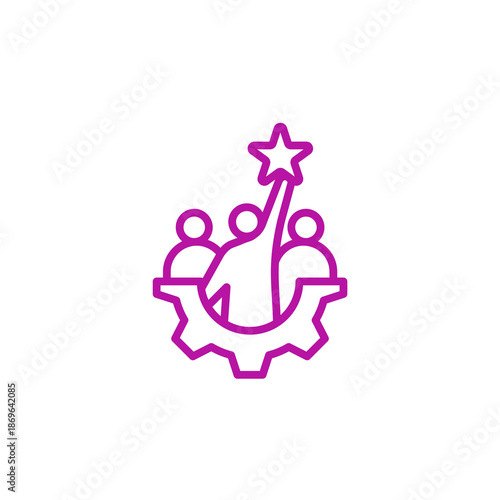 Team collaboration leading to success isolated on transparent background