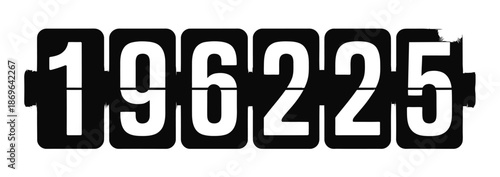 Black flip number counter displays the sequential digits one million nine.