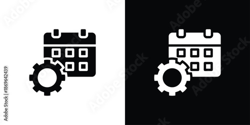 Calendar Icon Set Black And White