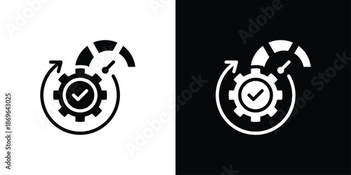 Optimization Icon Set Black And White