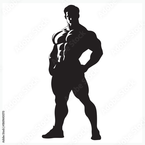 silhouette of a bodybuilder