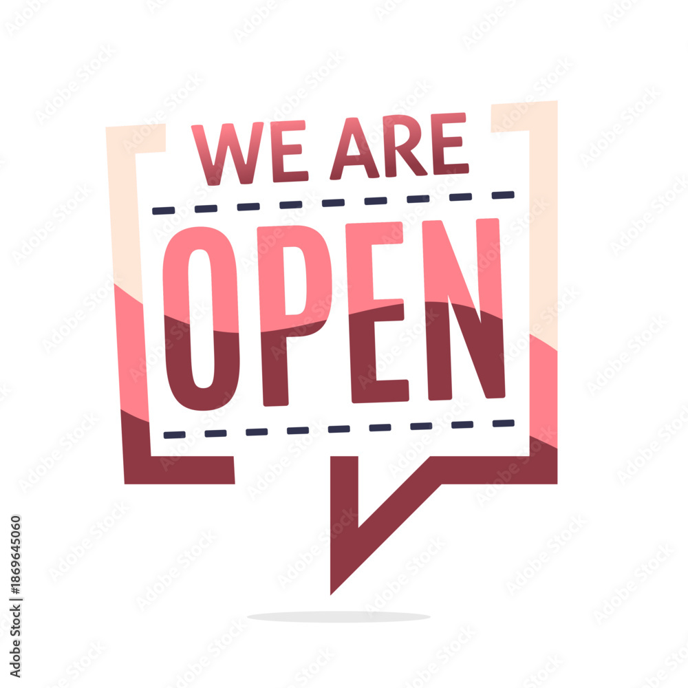 Fototapeta premium we are open label design