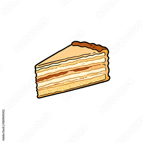 [Vector EPS]A delicious slice of multi-layered cake with various fillings