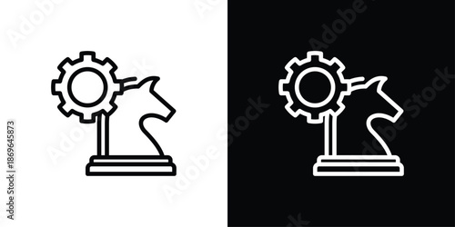 Strategy Icon Set Black And White