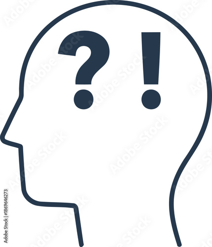 A thoughtful person's mind grappling with a question and arriving at an exciting answer