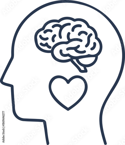 Exploring the intricate connection between human intellect and deep emotional intelligence within a thoughtful mind