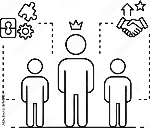 Effective leader guiding a dedicated team towards collaborative problem solving and successful achievement