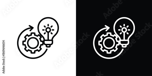 Action Icon Set Black And White