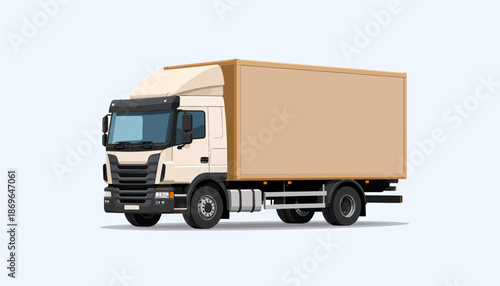 Modern Cargo Truck Illustration for Logistics and Global Freight Transportation Isolated on White Background