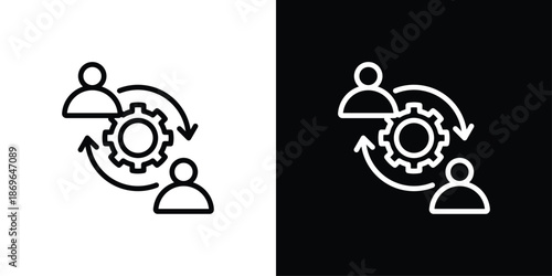 Synergy Icon Set Black And White