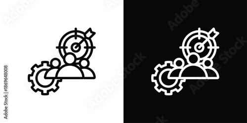Teamwork Icon Set Black And White