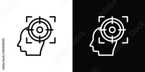 Focus Icon Set Black And White