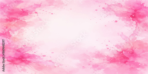 An artistic pink abstract watercolor background featuring a pastel paint splash texture and vintage grunge design on paper for a colorful light wallpaper backdrop