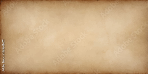 A blank vintage parchment page featuring a stained brown grunge texture and aged antique paper background design with a worn, scratched, and dirty pattern for a retro textured wallpaper