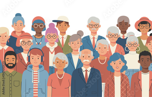 Diverse group of people from different ages and ethnicities