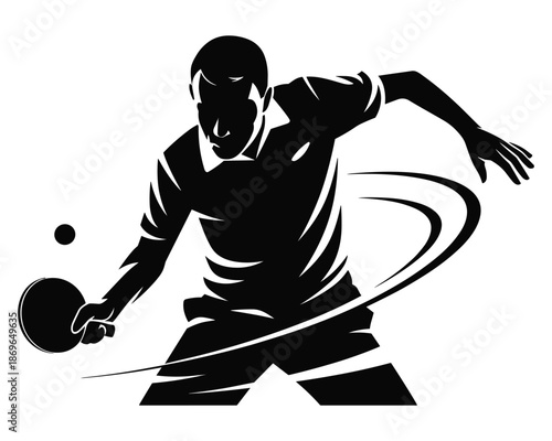 Table Tennis Player Action Sport Competition Dynamic Motion Energy Concept