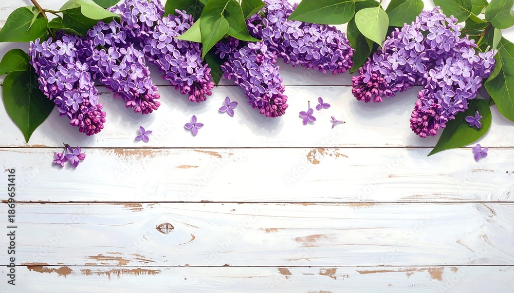 custom made wallpaper toronto digitalLilac Blossoms on White Wood - A Springtime Floral Arrangement.