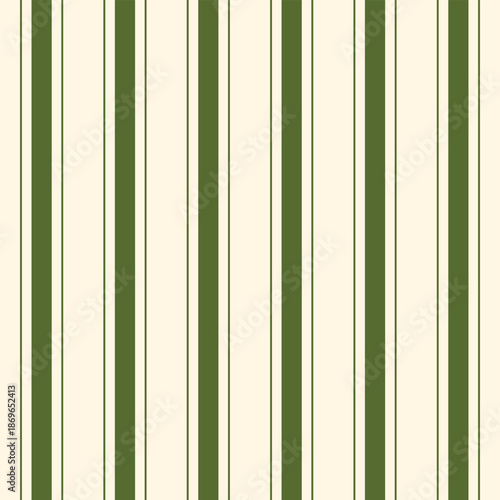 Abstract vector seamless pattern with vertical green on pastel background. Geometric pattern with vintage stripes. Retro style print. Illustration background design for fabric and prints.