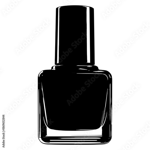 Nail polish bottle on a white background ready for use