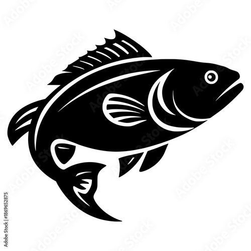 Fish swimming in water with clear outline and structured fins