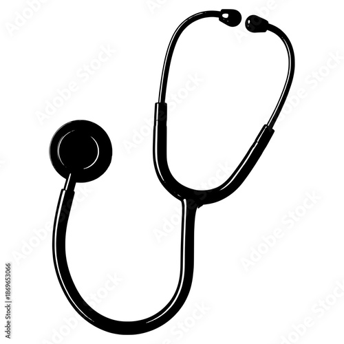 Stethoscope hanging on a wall in a medical office