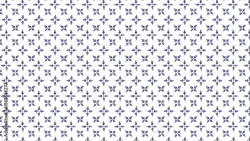 Elegant blue floral pattern on white background for design