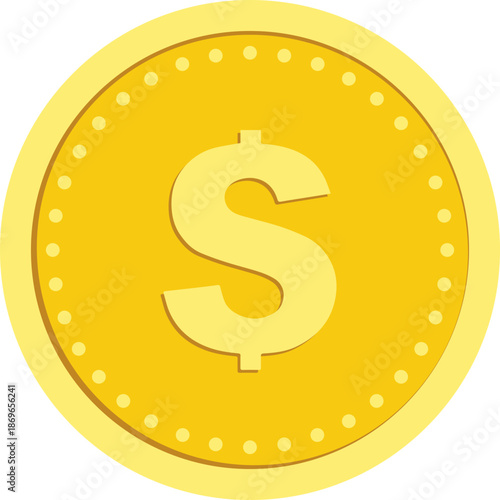 Gold coin, coin icon, realistic vintage gold coin. Vector, cartoon illustration, postcard, poster.
