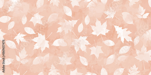 Autumn watercolor leafs vector pattern. Fall leaves seamless print