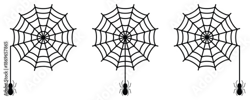 Spiderweb Icon Set Vector Halloween Black Mesh Patterns.