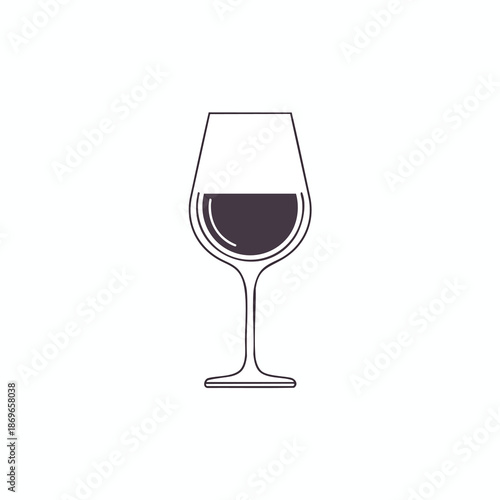 Wine glass with red wine illustration