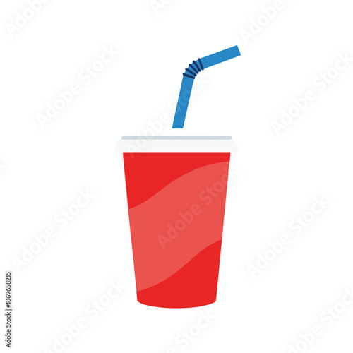 Red Refreshment Drink in a Disposable Cup