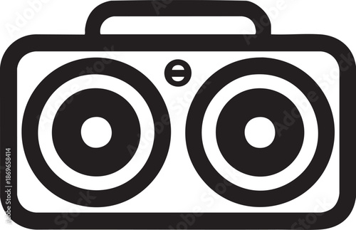 Speaker Icon Illustration for Audio, Sound System, Music and Volume Control