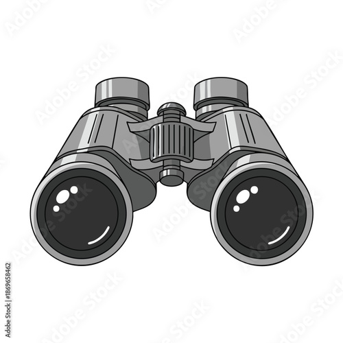 Detailed Illustration of Binoculars