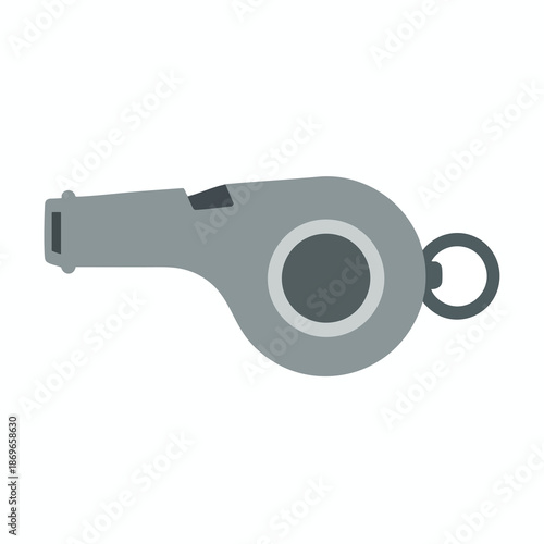 Gray Whistle Icon on White Background