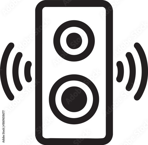 Speaker Icon Illustration for Audio, Sound System, Music and Volume Control