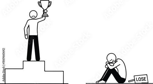 Illustration of a Winner and a Loser.