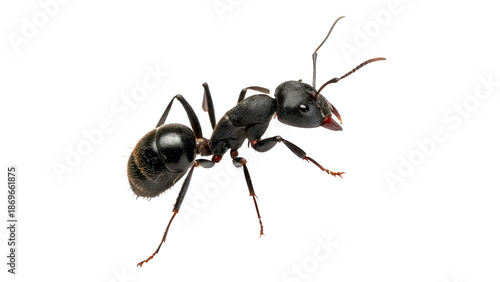 Foto Close look at an ant isolated on transparent background cut out