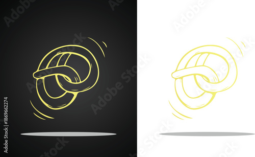 Beautiful and cool golden sponge cake bread vector logo image for various design purposes and so on with transparent, black and white background