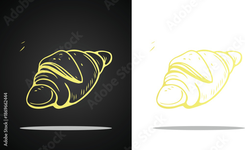 Beautiful and cool golden sponge cake bread vector logo image for various design purposes and so on with transparent, black and white background