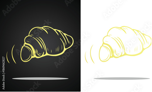 Beautiful and cool golden sponge cake bread vector logo image for various design purposes and so on with transparent, black and white background