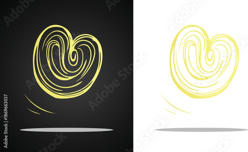 Beautiful and cool golden sponge cake bread vector logo image for various design purposes and so on with transparent, black and white background